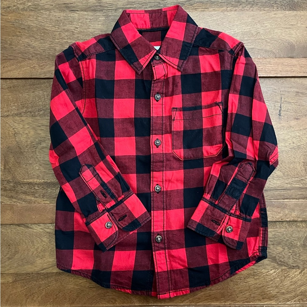 Carter's Red and Black Checkered Kids Button Down Shirt